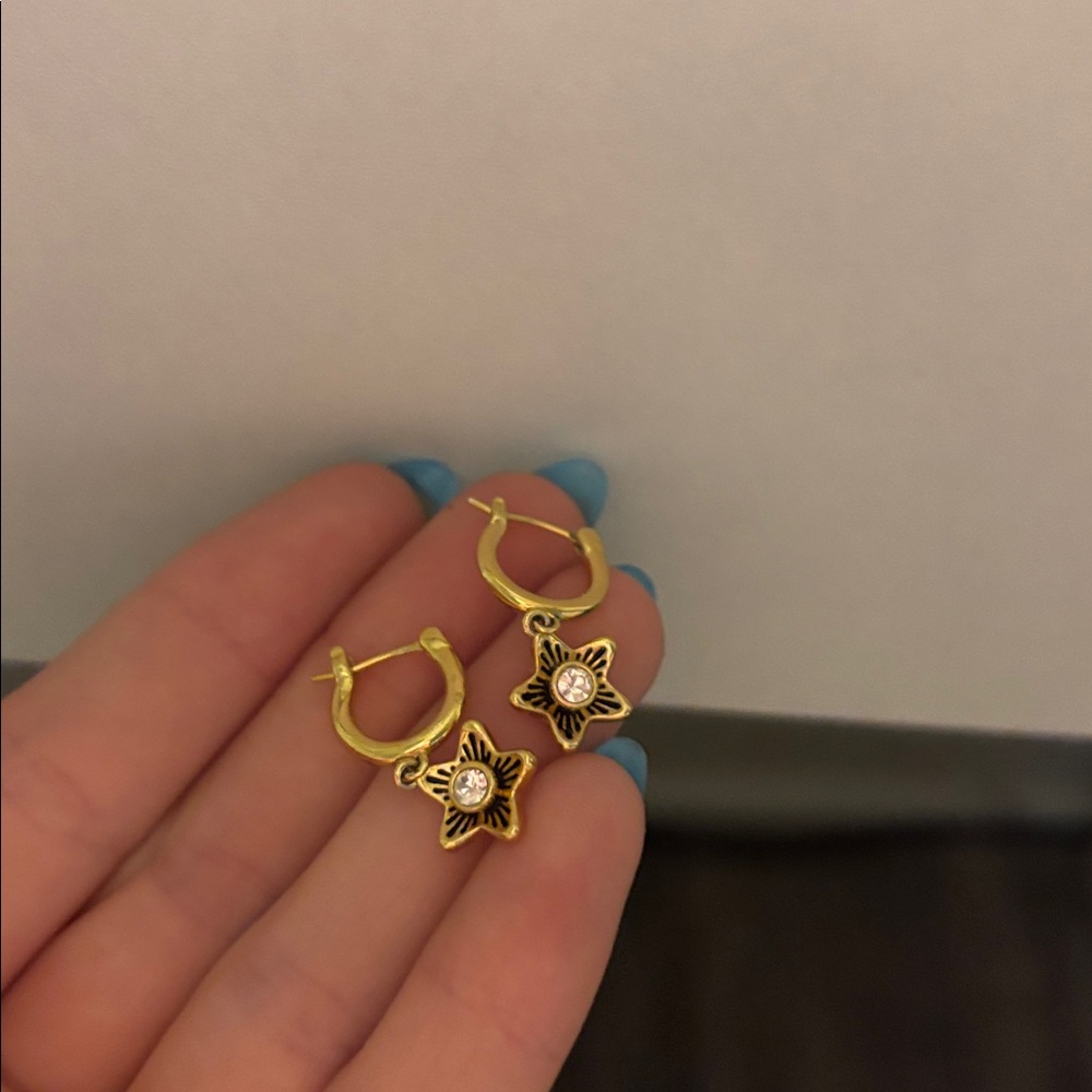 COACH wildflower huggie earrings